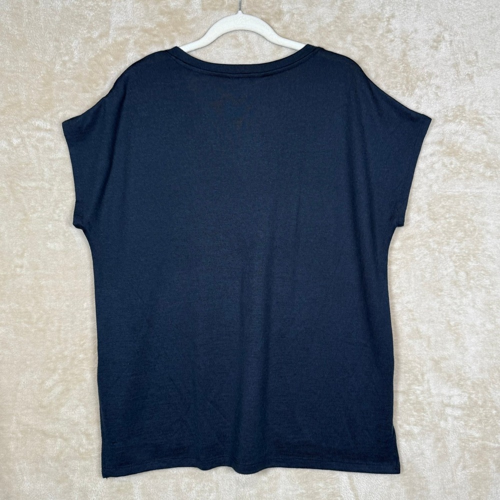 Orvis Classic Collection Women's V Neck Knit Top Tee Relaxed Fit Black Size L - Picture 2 of 8